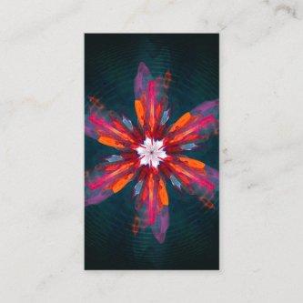 Floral Mandala Flowers Orange Red Blue Abstract