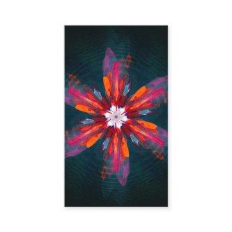 Floral Mandala Flowers Orange Red Blue Abstract