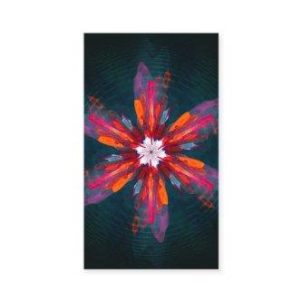 Floral Mandala Flowers Orange Red Blue Abstract