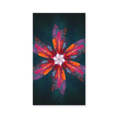 Floral Mandala Flowers Orange Red Blue Abstract