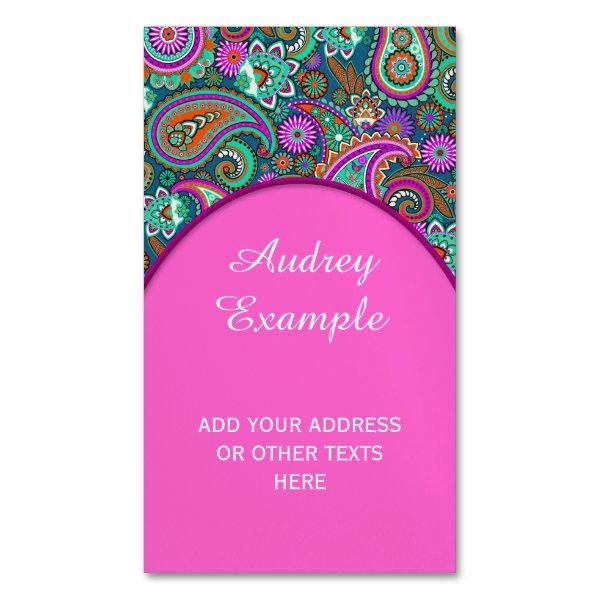 Floral Paisley seamless pattern II + your ideas  Magnet