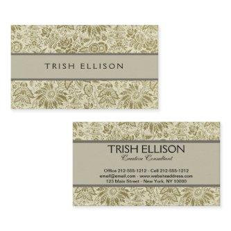 Floral Pattern Green Sage Antique Damask