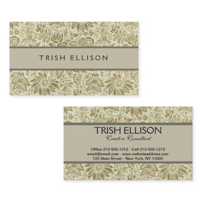 Floral Pattern Green Sage Antique Damask