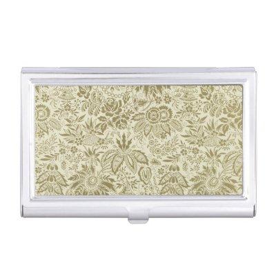 Floral Pattern Green Sage Antique Damask  Case