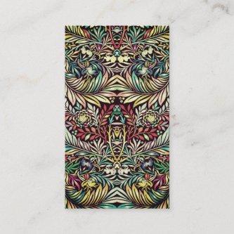 Floral Pattern in Retro Colors, Antique Style Calling Card