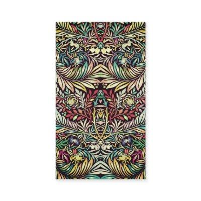 Floral Pattern in Retro Colors, Antique Style Calling Card