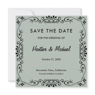 Floral Pattern Save the Date Wedding