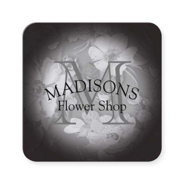 Floral Pattern with Monogram Square