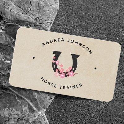 Floral Pink Horseshoe Farm Ranch Riding Instructor