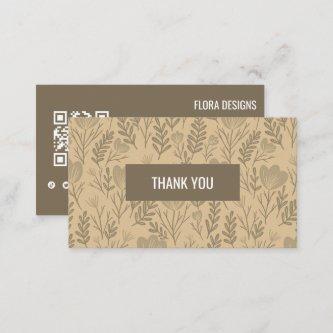 Floral QR Code Social Media Neutrals Thank You