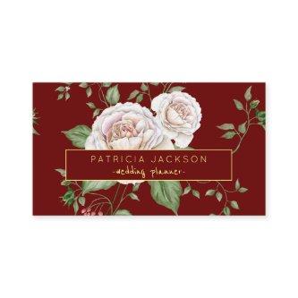 Floral Red Burgundy Gold Script | Wedding Planner