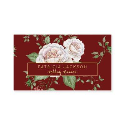 Floral Red Burgundy Gold Script | Wedding Planner