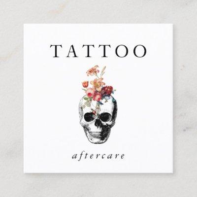 Floral Skull Tattoo Aftercare Instructions Square