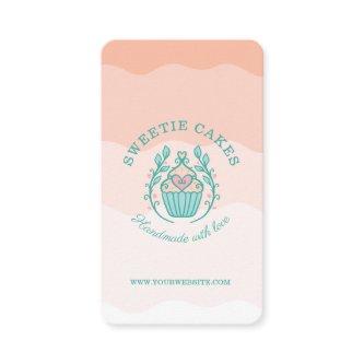 Floral Style Bakery Cupcake Logo Blush Pink Ombre