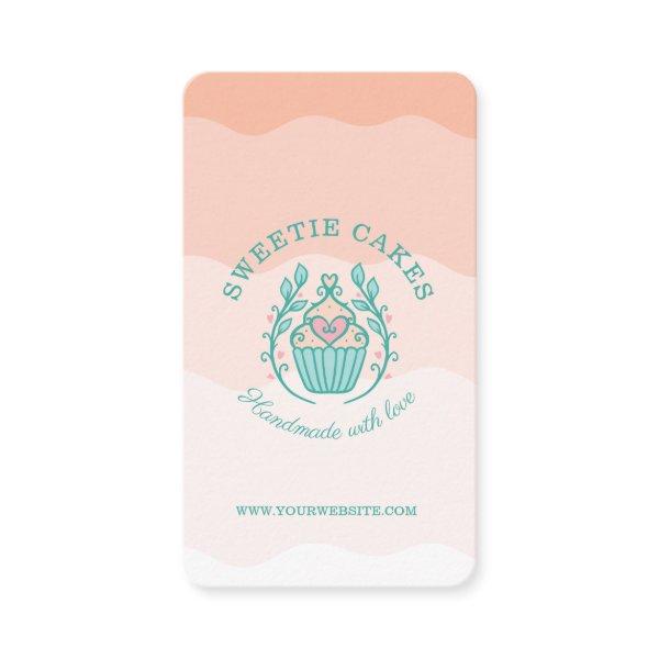 Floral Style Bakery Cupcake Logo Blush Pink Ombre