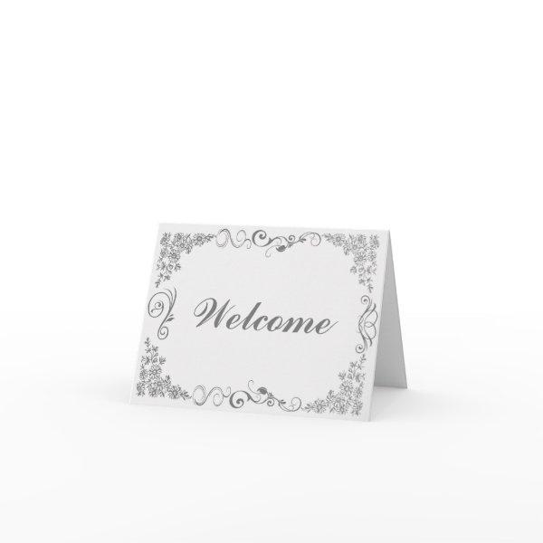 Floral Swirl Decorative Boarder with Welcome Card