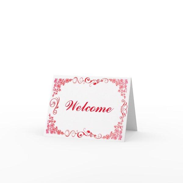 Floral Swirl Decorative Boarder with Welcome Card