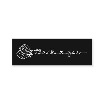 Floral Typography Simple Minimal Thank You Etsy Mi Mini