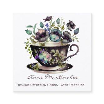 Floral Vintage Teacup Pansy Square