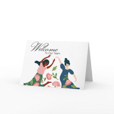 Floral Women Welcome to the Team New Employee Card