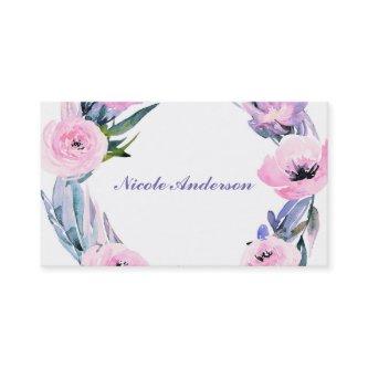 Floral Wreath Watercolor Elegant Chic Flowers