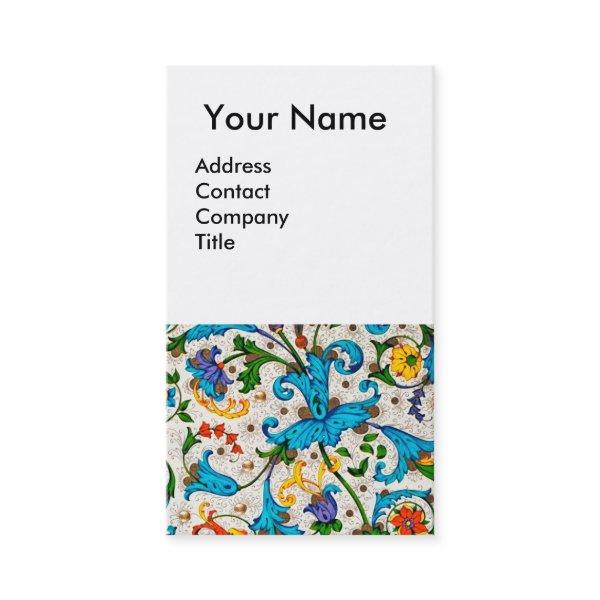 FLORENTINE RENAISSANCE BLUE FLORAL SWIRLS,FLOWERS