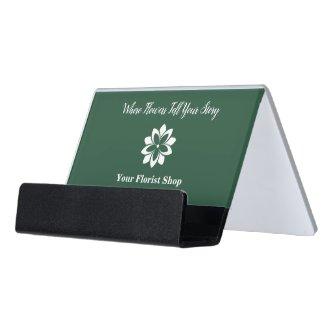 🌸Florist Green & White Desk  Holder