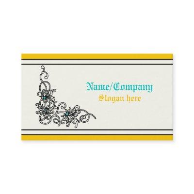 Flourish vine black turquoise yellow