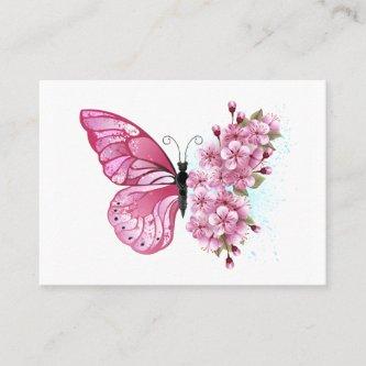 Flower Butterfly with Pink Sakura