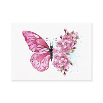 Flower Butterfly with Pink Sakura