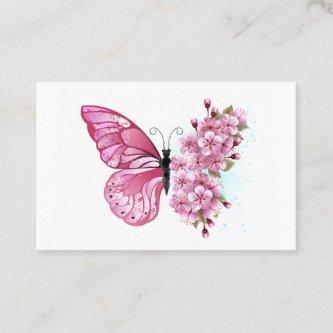 Flower Butterfly with Pink Sakura