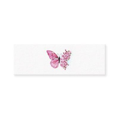Flower Butterfly with Pink Sakura Mini