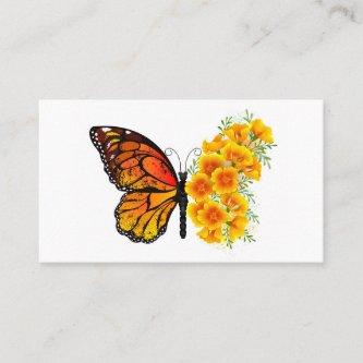 Flower Butterfly with Yellow California Poppy