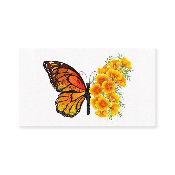 Flower Butterfly with Yellow California Poppy