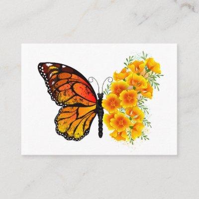 Flower Butterfly with Yellow California Poppy