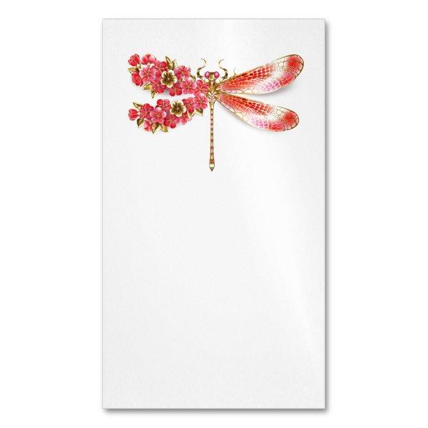 Flower dragonfly with jewelry sakura  magnet