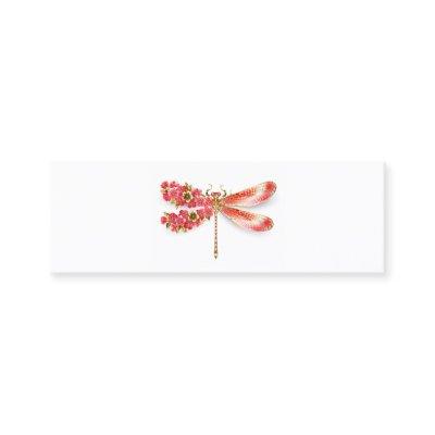 Flower dragonfly with jewelry sakura calling card