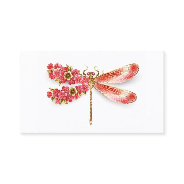 Flower dragonfly with jewelry sakura calling card