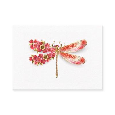 Flower dragonfly with jewelry sakura referral card