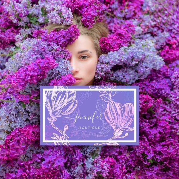 Flower Frame QR Code Custom Logo Purple Lilac