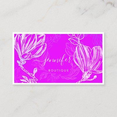 Flower Frame QR Code Custom Logo Purple Pink