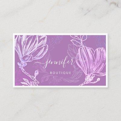 Flower Frame QR Code Custom Logo Purple Violet