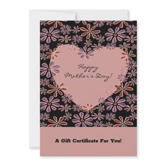 Flower Heart Happy Mother's Day Gift Certificate