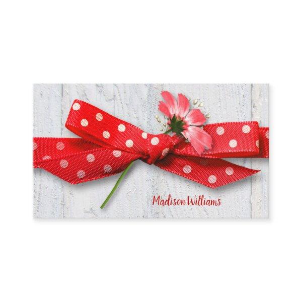 flower in polka dot ribbon