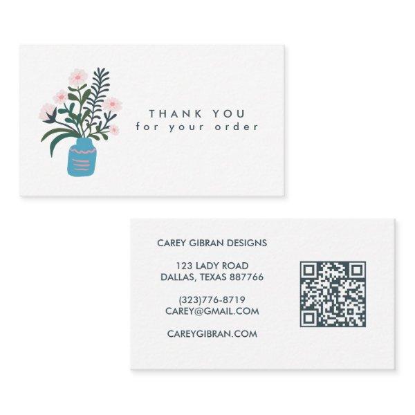 FLOWER VASE QR Code Order Thank You Custom