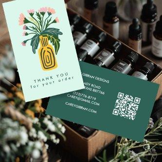 FLOWER VASE QR Code Order Thank You Custom