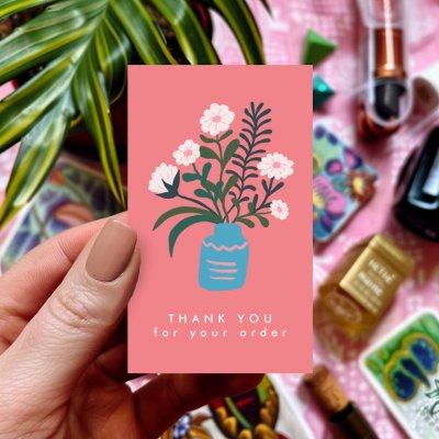 FLOWER VASE QR Code Order Thank You Custom