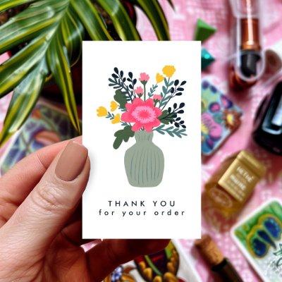 FLOWER VASE QR Code Order Thank You Custom