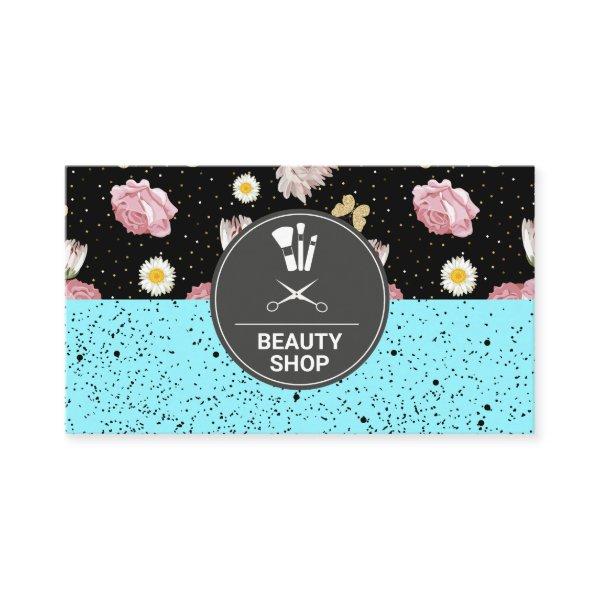 Flowers Glitter Butterflies | Speckled Background