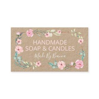 Flowers On Kraft Handmade Soap And Candles